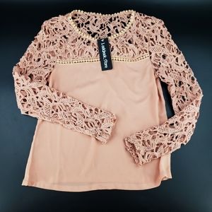 Lookbook Store Blush Pink Lace Top